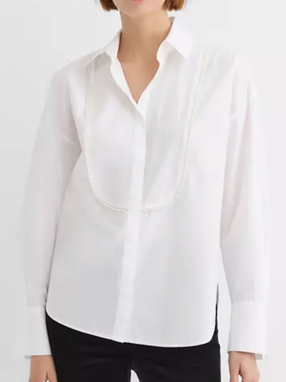 LOFT Pearlized Bib Tuxedo Shirt